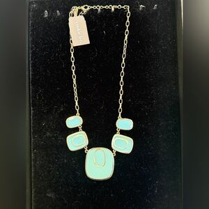 Cookie Lee Aqua and Gold Necklace